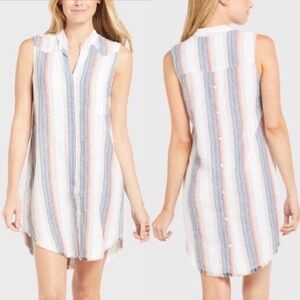 NEW Cloth & Stone Striped Linen Shirt Dress Size XS